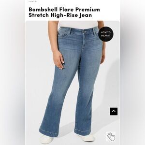 TORRID Bombshell Flare Premium Stretch High Rise Jean